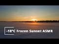 Sunset on Frozen Lake 4K: ASMR Snow Crunch Walk -18°C #ASMR #Winter #Lithuania