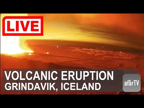 🌎 LIVE: New Volcanic Eruption Near Grindavik, Iceland (Cam B)