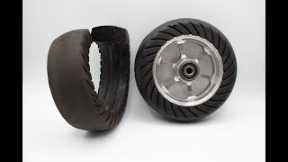 How-To install hard rubber tire on Go-Ped Wheel