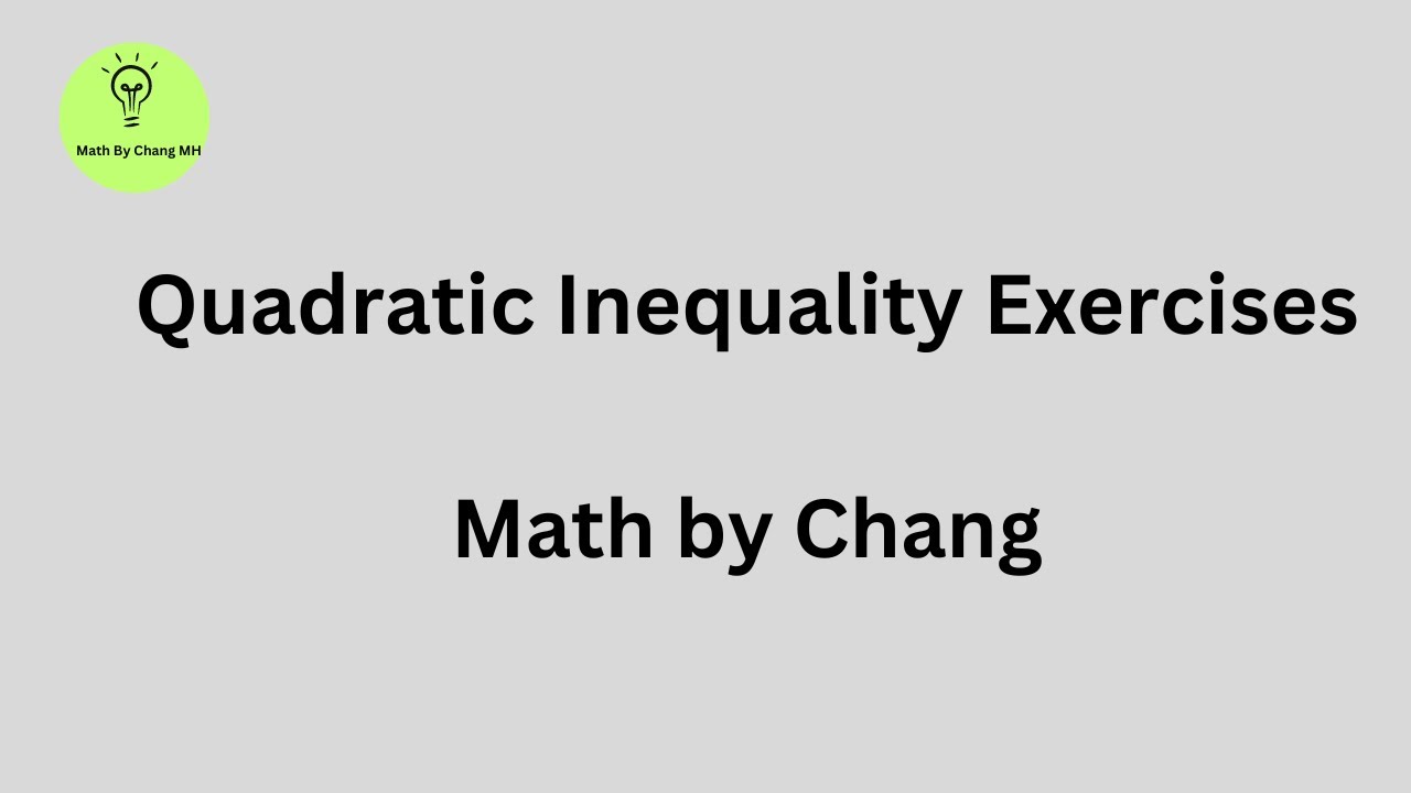 Pre-calculus, Quadratic inequality exercises - YouTube