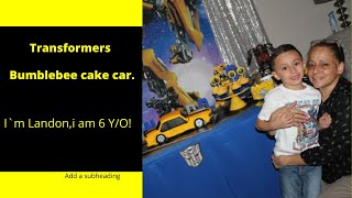 Transformers bumblebee car cake.