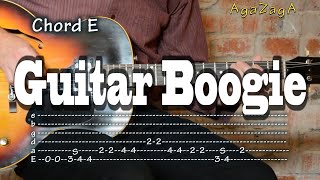 Video thumbnail of "Guitar Boogie - Tab & Chords, Guitar lesson, como tocar, レッスン , урок, табулатуры"