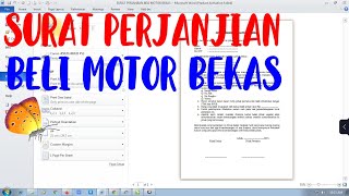 surat perjanjian beli motor bekas