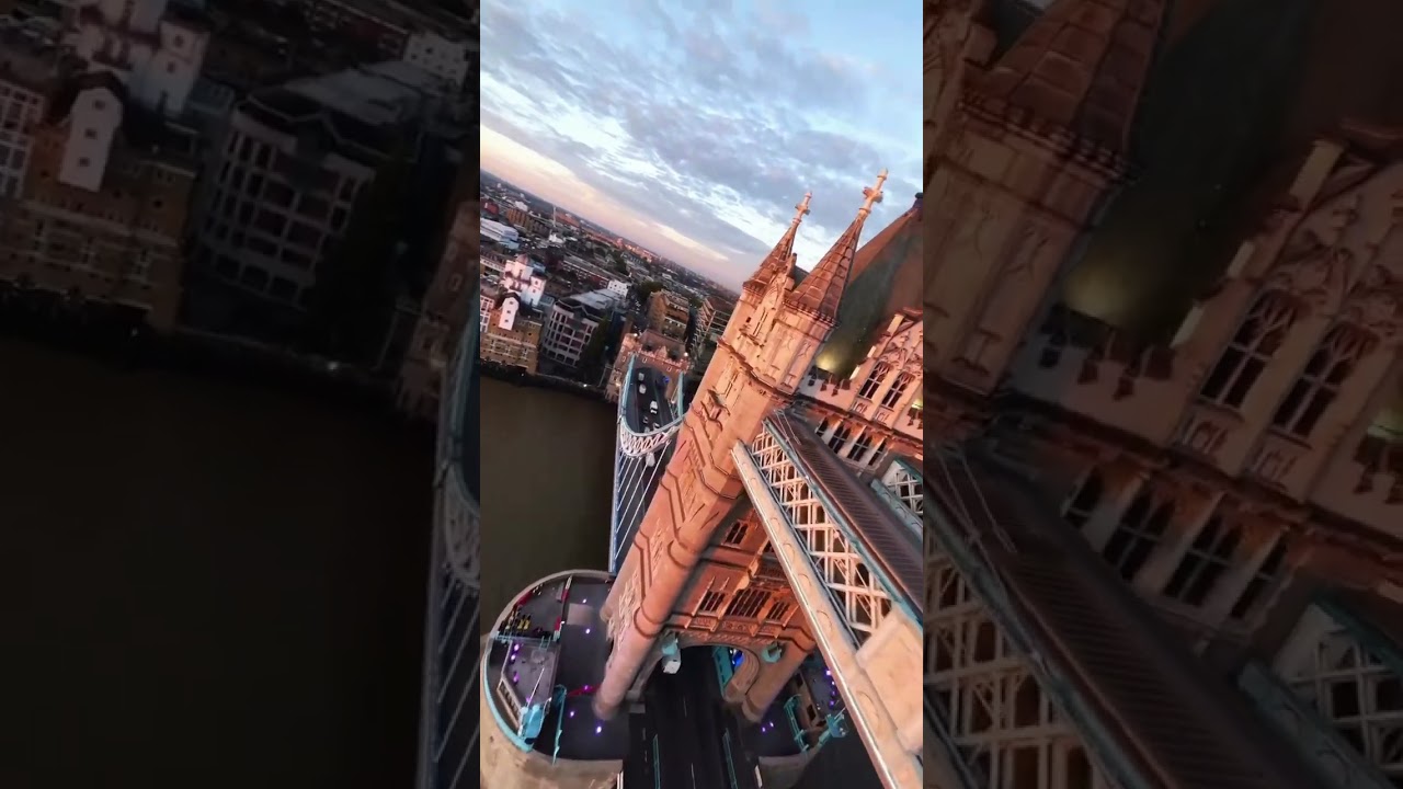 Mini fpv drone films Londens Tower bridge!