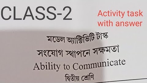 Model Activity Task for class2 with answer Ability to communicate