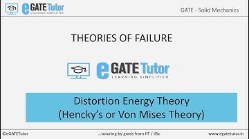 Distortion Energy Theory (or von Mises Theory) || Theories of Failure || GATE Strength Of Materials