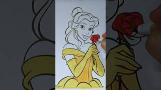 Coloring Belle from Beauty and the Beast! Disney Short 🎨👸
