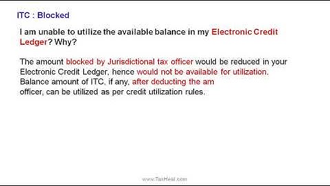 Why I can not use balance of my Electronic Credit Ledger