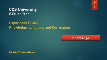 CCS Uni::B.Ed. 2nd Yr::Paper code E-303:Knowledge, Lang. and Curr-Phil. Knowledge