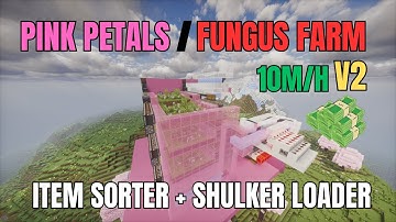 How to build the biggest Pink Petals / Fungus Farm V2 with Item Sorter & Shulker Loader – Donut SMP