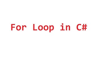 For Loop in C# with Examples