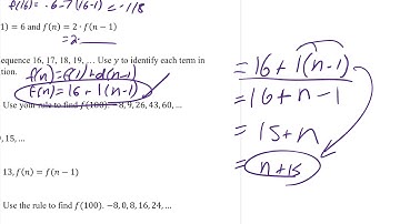 Algebra 1 Module 4 Test Review