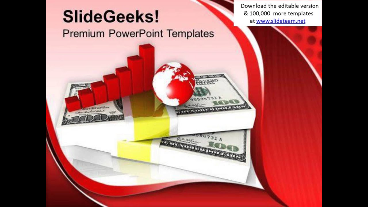 business graph on dollar money powerpoint templates ppt backgrounds for slides 0313