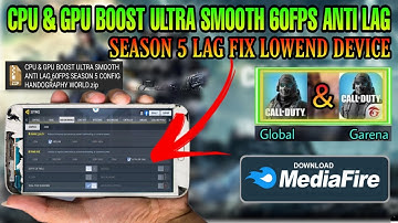 Config For Cod Mobile Low-Max Anti Lag 60FPS | Season 5 | No Frame Drops | Lag Fix In Br, Mp Cod