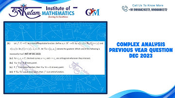Question 3 | Complex Analysis | NET JRF Dec 2023