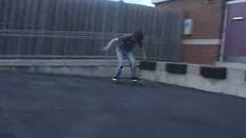 ollie up and 180 off loading dock