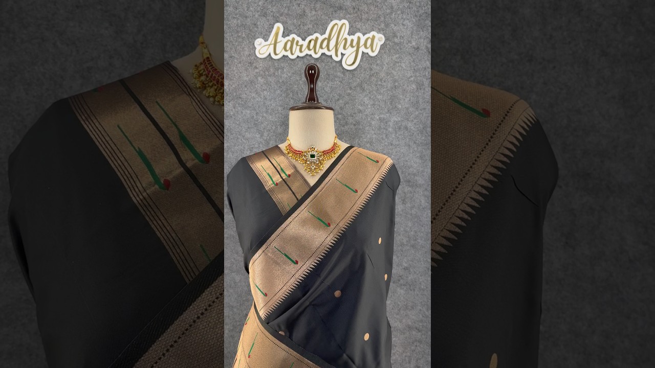 Kanchivaram Paithani Silk Big Parrot Zari Border Saree