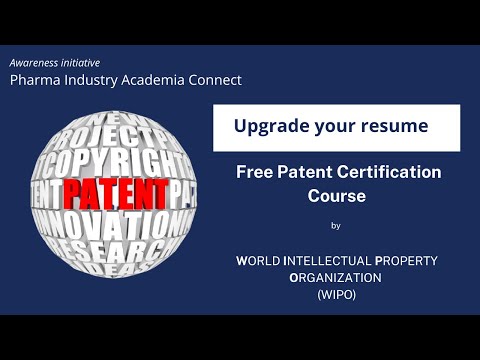 Free Certification Course on Patent from WIPO