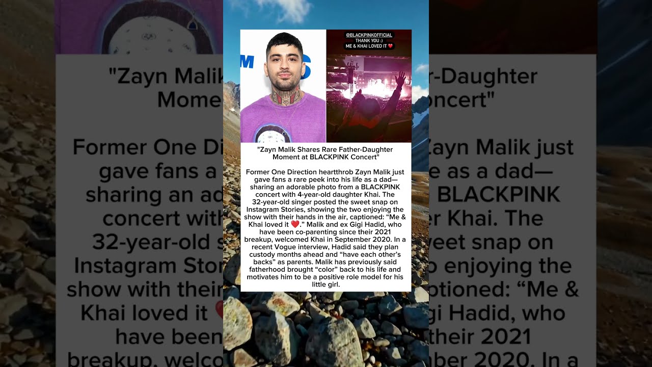 Zayn Malik Shares Rare Father Daughter Moment At BLACKPINK Concert ZaynMalik KhaiMalik GigiHadid