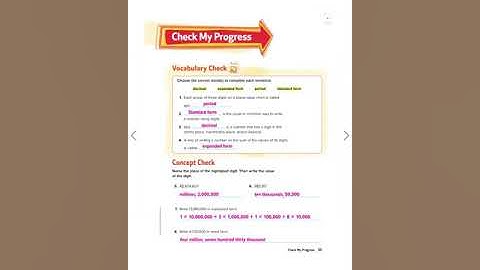 My Math Grade 5 Ch 1 Check My Progress (L1-4)