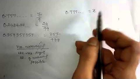 Trick To convert non-terminating repeating decimals into fractions Mentally