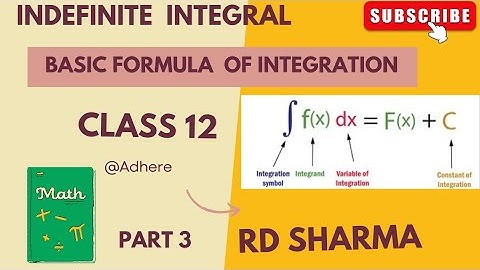 indefinite integral all formula || integration formula class 12 maths|| Rd sharma