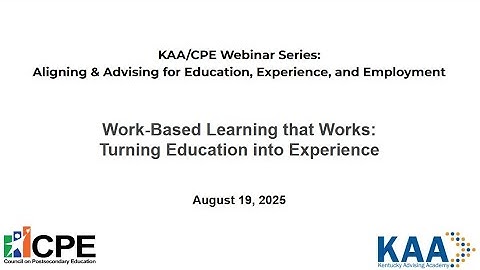 Work-Based Learning that Works: Turning Education into Experience