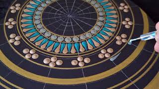 Creating a Heart-Shaped Dot Mandala | Turquoise and Gold Details 🖌💚☀️  #dotart #mandala #mandala 