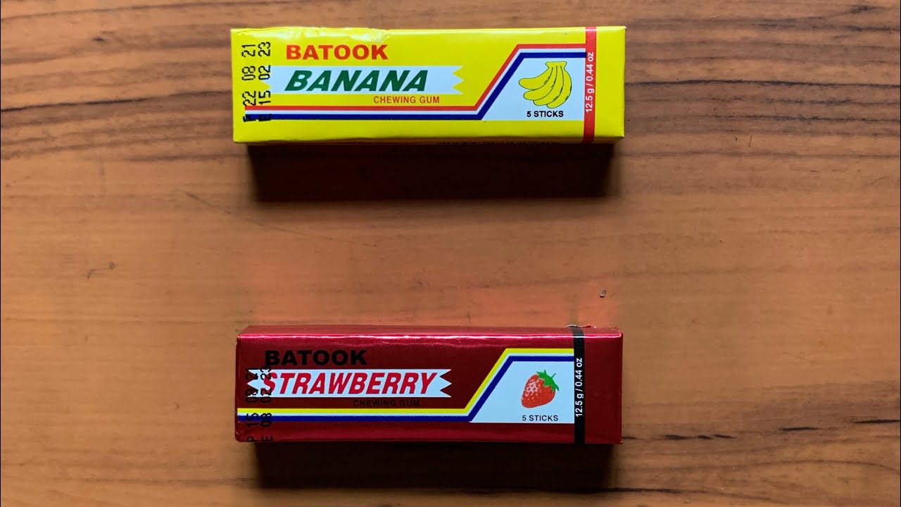 BATOOK Banana and Strawberry (Gum Legends? 🤔) Gum Review YouTube