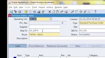 Creating and Receipting a Purchase Order