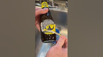 Reusing commercial beer bottles with difficult to remove labels