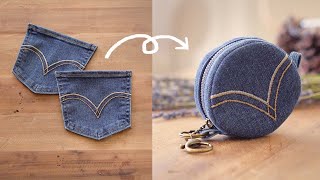 DIY 동전지갑 만들기 | 청바지 자투리 천 활용하기 👛