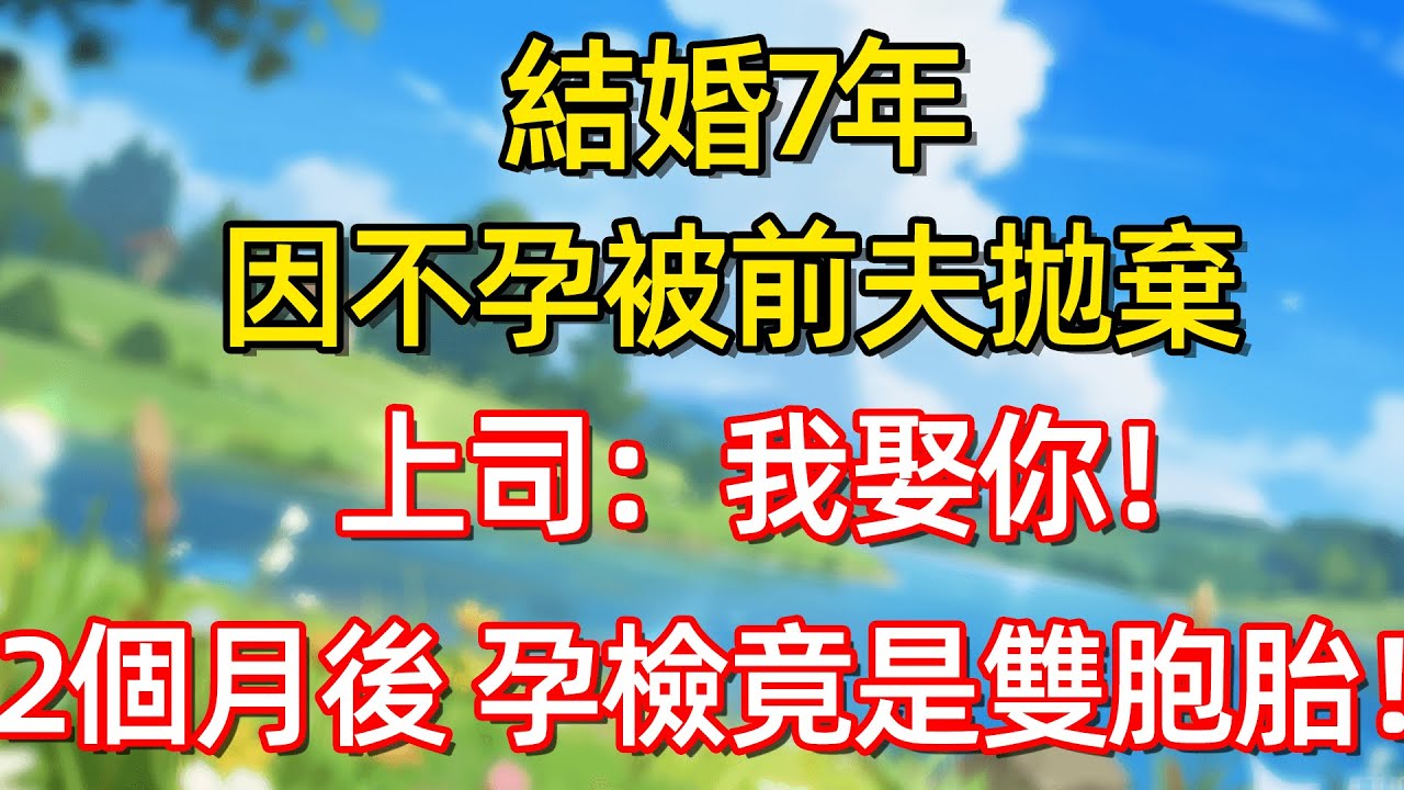 結婚7年因不孕被前夫抛卖上司:我娶你!2個月後 孕檢竟是雙胞胎!#故事#言情小說#一口氣看完#爽文