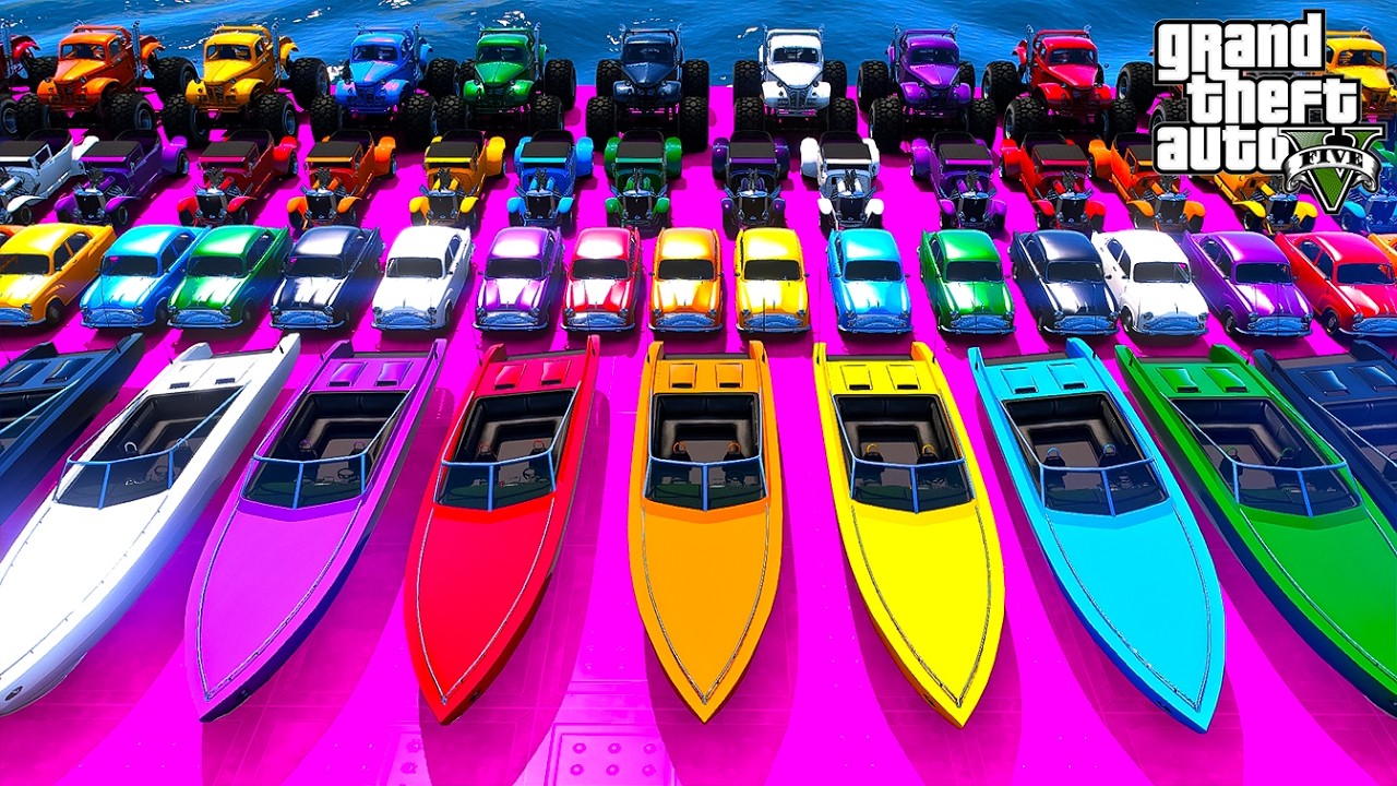 GTA 5 Epic Stunt Car Racing Challenge | Spider Man and Superheroes with Cars Planes and Boats