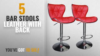 Top 10 Bar Stools Leather With Back [2018]: Leopard Shell Back Adjustable Swivel Bar Stools , https://clipadvise.com/deal/view?id=