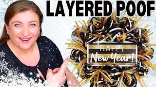 LAYERED POOF Deco Mesh WREATH | Happy New Year