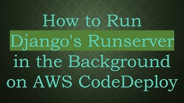How to Run Django