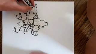 TIMELAPSE: Drawing map of Europe from memory