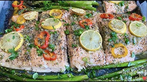 19. Cách làm cá hồi măng tây tươi nướng bơ tỏi thơm ngon! Baked salmon with asparagus and butter!