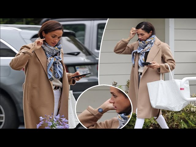 Meghan Markle wears coat, cashmere shawl in 70-degree California