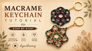Macrame Floral Keychain Tutorial | Boho Mandala Pattern with Beads