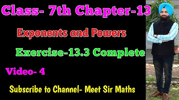 |7th Class|Chapter-13|Exponents and Powers|Exercise-13.3|Meet Sir Maths| PSEB|