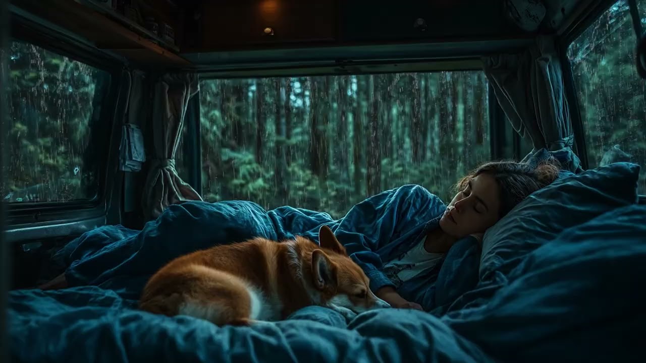 Rain Falling Over a Quiet Hill Cottage | Natural Sounds for Relaxation and Focus