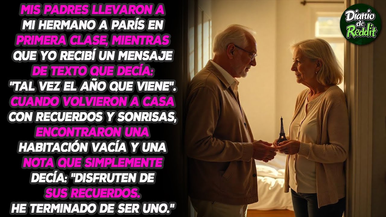 Mis padres llevaron a mi hermano a París en primera clase, mientras que yo recibí un mensaje de...