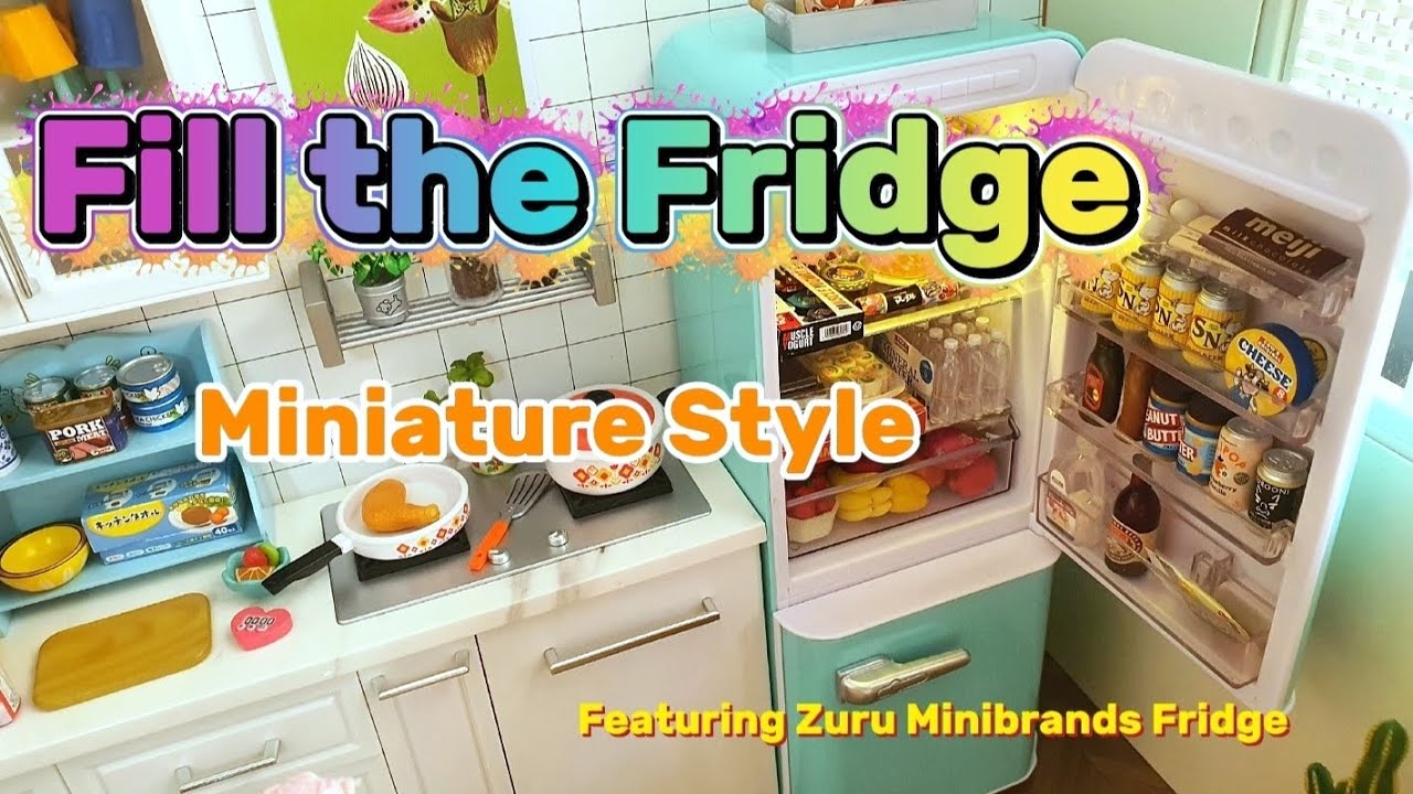 Fill the Fridge Miniature Style Featuring Zuru Minibrands Fridge| Re-ment Miniature #miniatures 