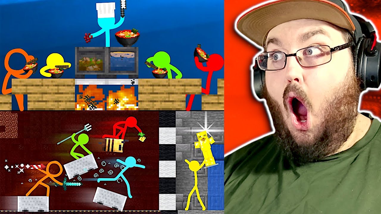 The Chef & Ultimate Minecart Race - Animation vs. Minecraft Shorts Ep 31 & 32 REACTION!!!