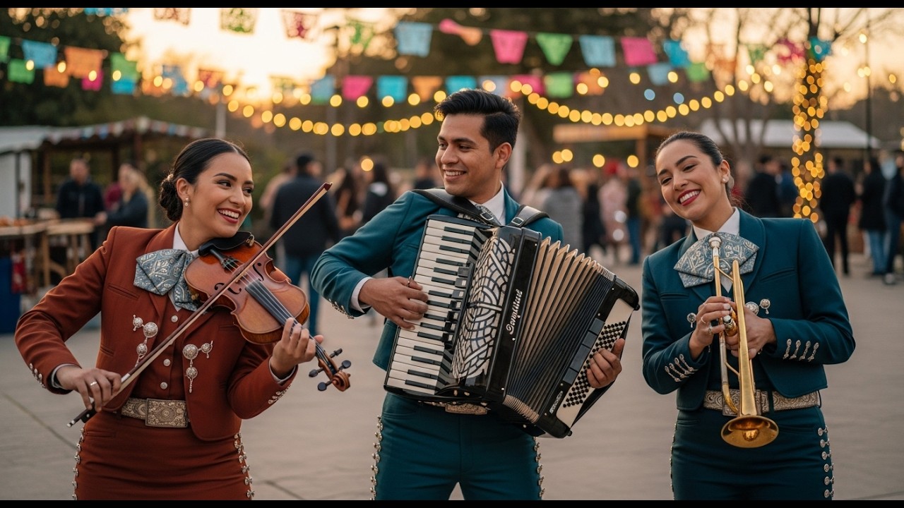 Mexicana Music Mariachi Ranchera with Guitar, Trumpet, Violin and Accordion for Celebration Flow