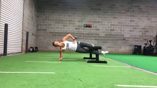 Elevated Bent Knee Adductor Side Plank with Bottom Leg Abduction Adduction