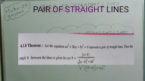 #Inter maths-1B # pair of straight lines theorem-1