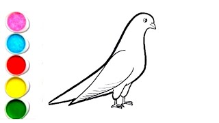 Pigeon Drawing for Kids / Very EASY DRAWING Pigeon  / Step by Step Pigeon Draw for Beginners